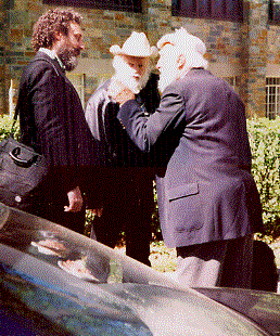 Carlo Mazzone-Clementi with Hovey and Stanley at the memorial ofJacque Lecoq