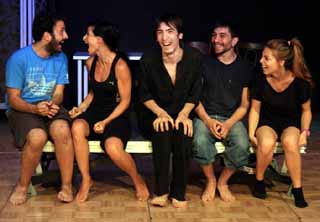 Five students in Istanbul Laughing